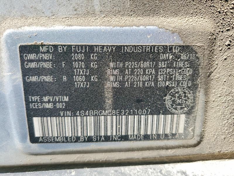 Продажа на аукционе авто 2014 Subaru Outback, vin: 4S4BRGMC8E3211007, номер лота: 63481136