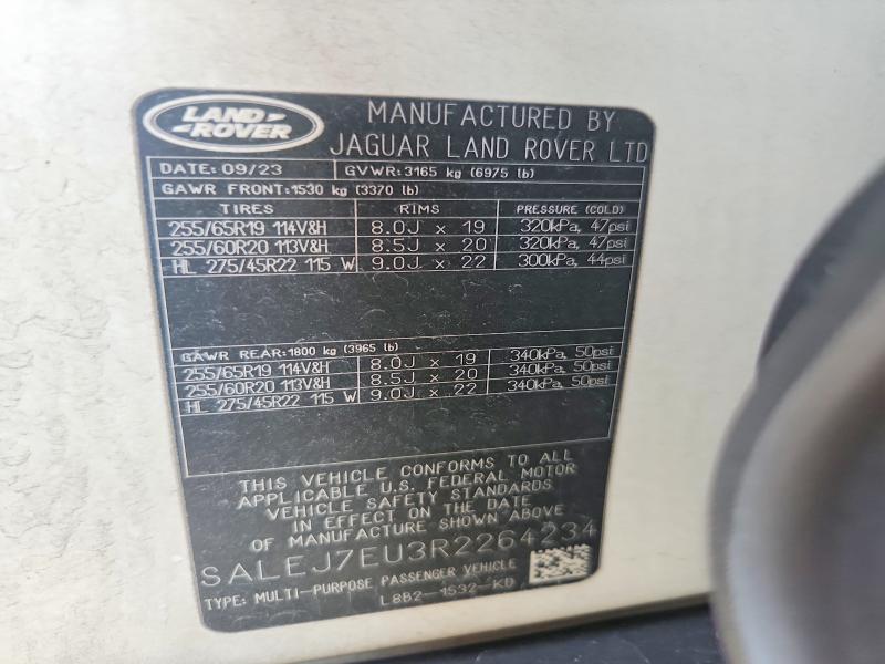 Aukcja sprzedaży 2024 Land Rover Defender, vin: SALEJ7EU3R2264234, numer aukcji: 65319426