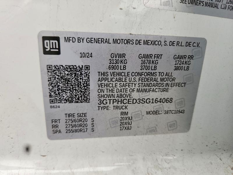 66972666 :رقم المزاد ، 3GTPHCED3SG164068 vin ، 2025 Gmc Sierra مزاد بيع