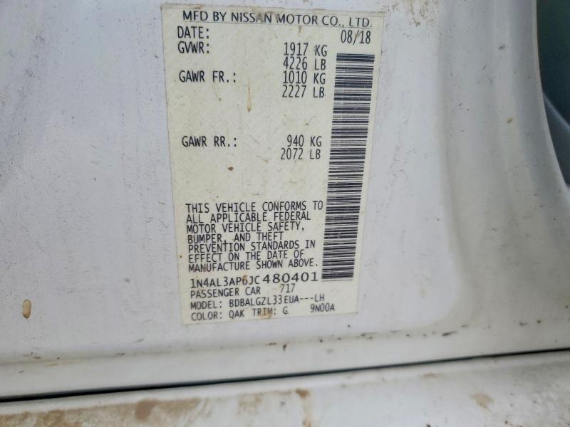 Aukcja sprzedaży 2018 Nissan Altima, vin: 1N4AL3AP6JC480401, numer aukcji: 65026706