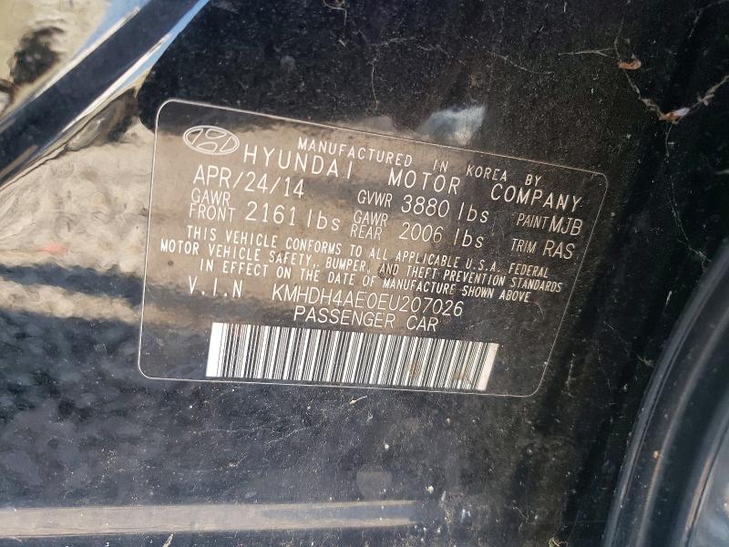 64594696 :رقم المزاد ، KMHDH4AE0EU207026 vin ، 2014 Hyundai Elantra مزاد بيع