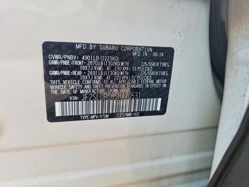 64060416 :رقم المزاد ، JF2SLDRC8SH470531 vin ، 2025 Subaru Forester مزاد بيع