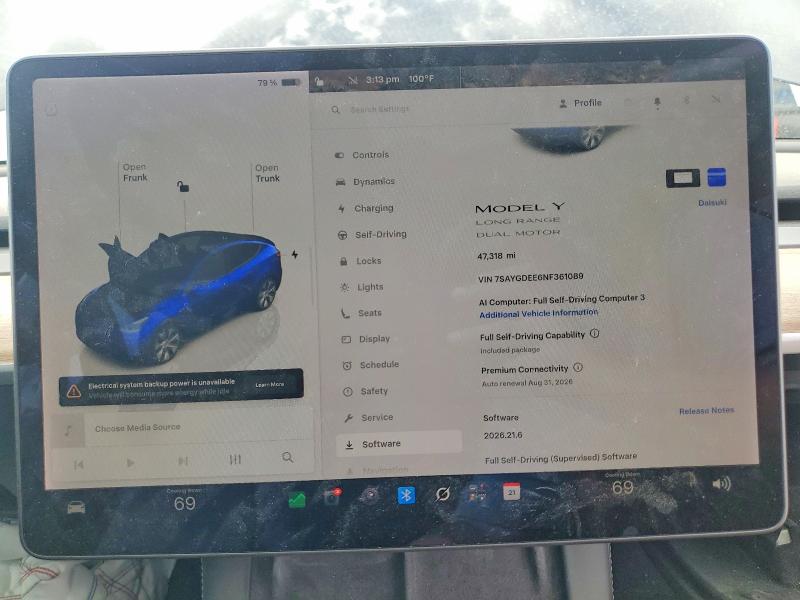 Aukcja sprzedaży 2022 Tesla Model Y, vin: 7SAYGDEE6NF361089, numer aukcji: 66213916