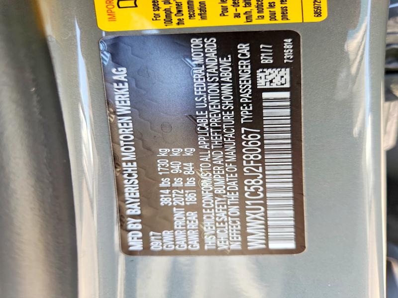 Aukcja sprzedaży 2018 Mini Cooper, vin: WMWXU1C58J2F80667, numer aukcji: 66146756