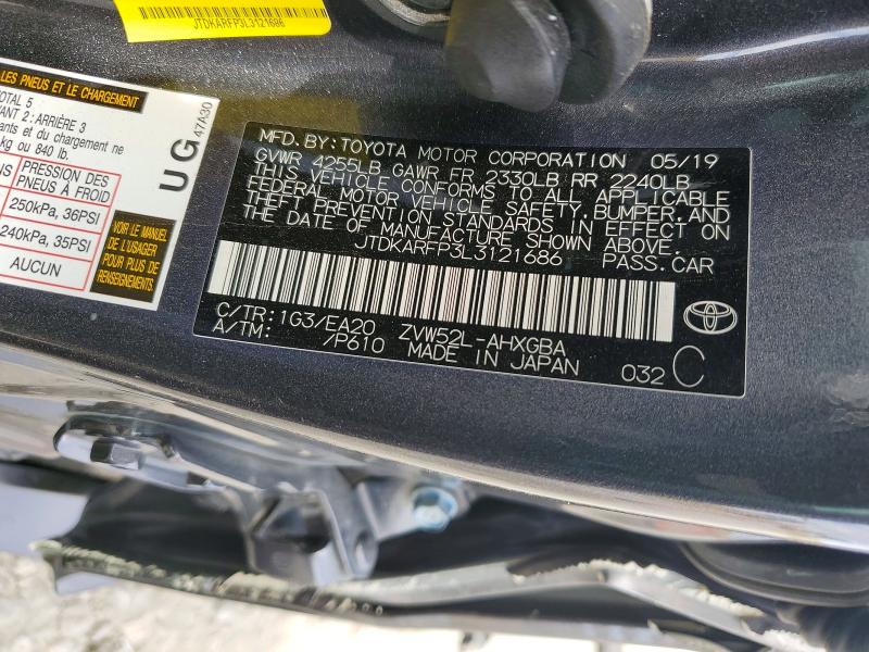 Продаж на аукціоні авто 2020 Toyota Prius Prime, vin: JTDKARFP3L3121686, номер лоту: 66815386