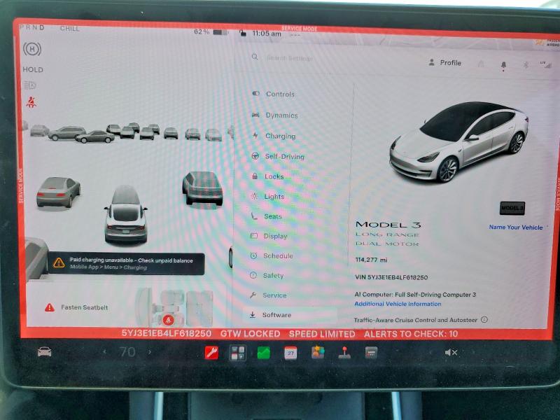 2020 Tesla Model 3 მანქანა იყიდება აუქციონზე, vin: 5YJ3E1EB4LF618250, აუქციონის ნომერი: 66561906