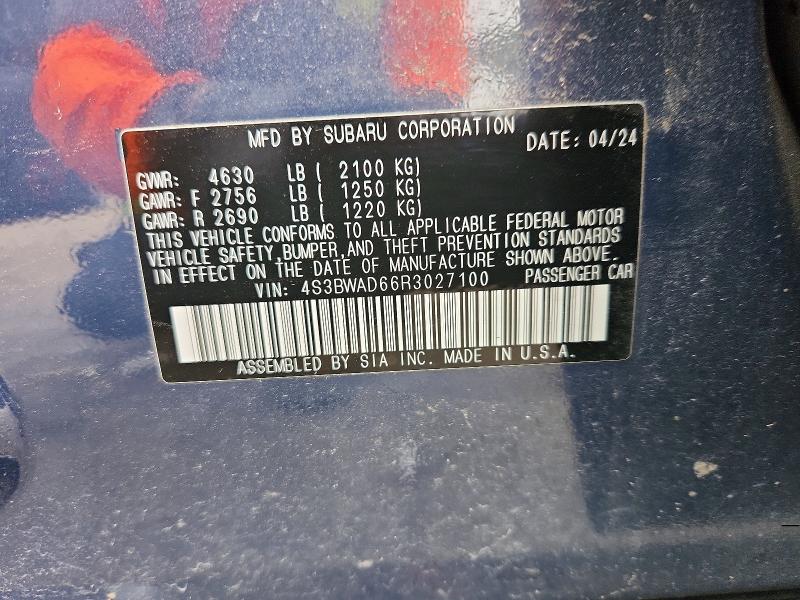 Продаж на аукціоні авто 2024 Subaru Legacy, vin: 4S3BWAD66R3027100, номер лоту: 66953636