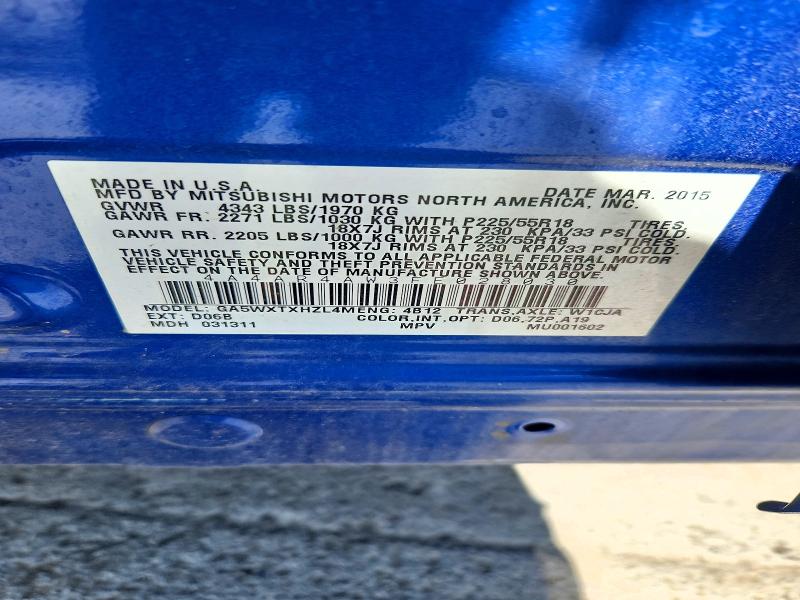 66188626 :رقم المزاد ، 4A4AR4AW3FE028030 vin ، 2015 Mitsubishi Outlander Sport مزاد بيع