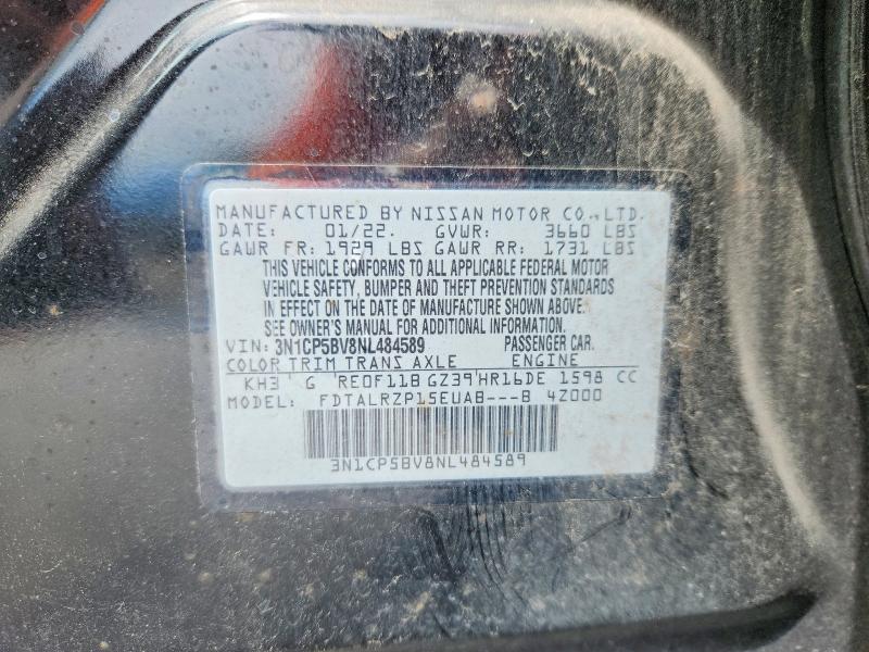 Aukcja sprzedaży 2022 Nissan Kicks, vin: 3N1CP5BV8NL484589, numer aukcji: 67305676