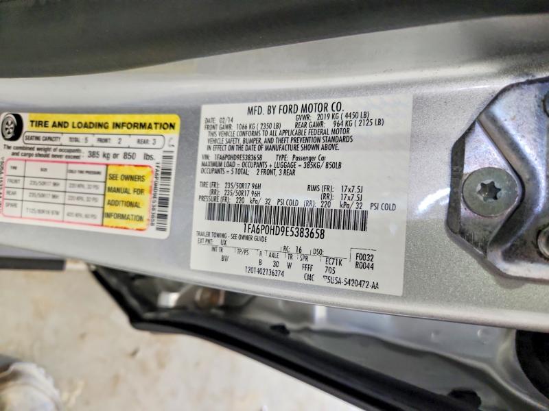 2014 Ford Fusion მანქანა იყიდება აუქციონზე, vin: 1FA6P0HD9E5383658, აუქციონის ნომერი: 64621866