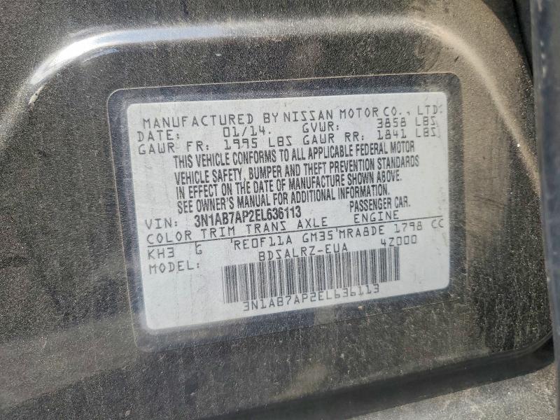 Aukcja sprzedaży 2014 Nissan Sentra, vin: 3N1AB7AP2EL636113, numer aukcji: 66256956