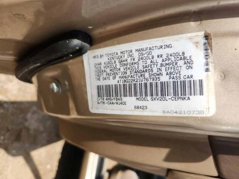 Aukcja sprzedaży 2001 Toyota Camry, vin: 4T1BG22K21U767935, numer aukcji: 63896616