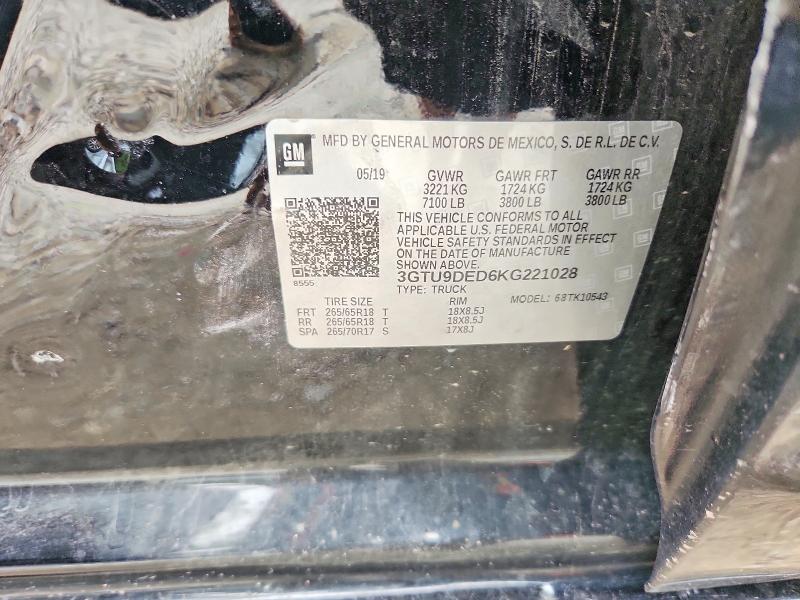 64532846 :رقم المزاد ، 3GTU9DED6KG221028 vin ، 2019 Gmc Sierra مزاد بيع