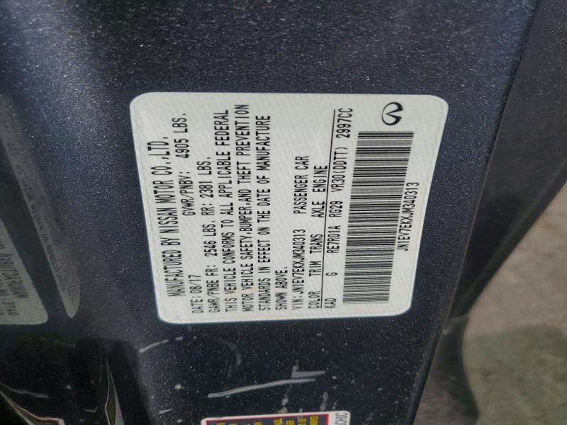 65652096 :رقم المزاد ، JN1EV7EKXJM340313 vin ، 2018 Infiniti Q60 مزاد بيع