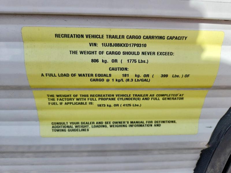 Продаж на аукціоні авто 2013 Jayco Jay Recreational Vehicle (rv), vin: 1UJBJ0BKXD17P0310, номер лоту: 63236156
