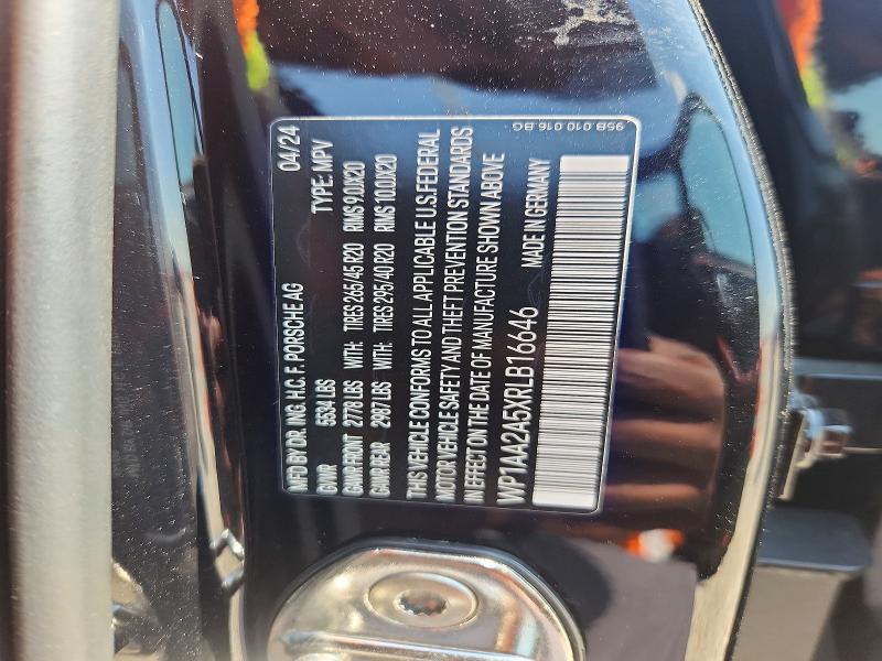 65559156 :رقم المزاد ، WP1AA2A5XRLB16646 vin ، 2024 Porsche Macan مزاد بيع