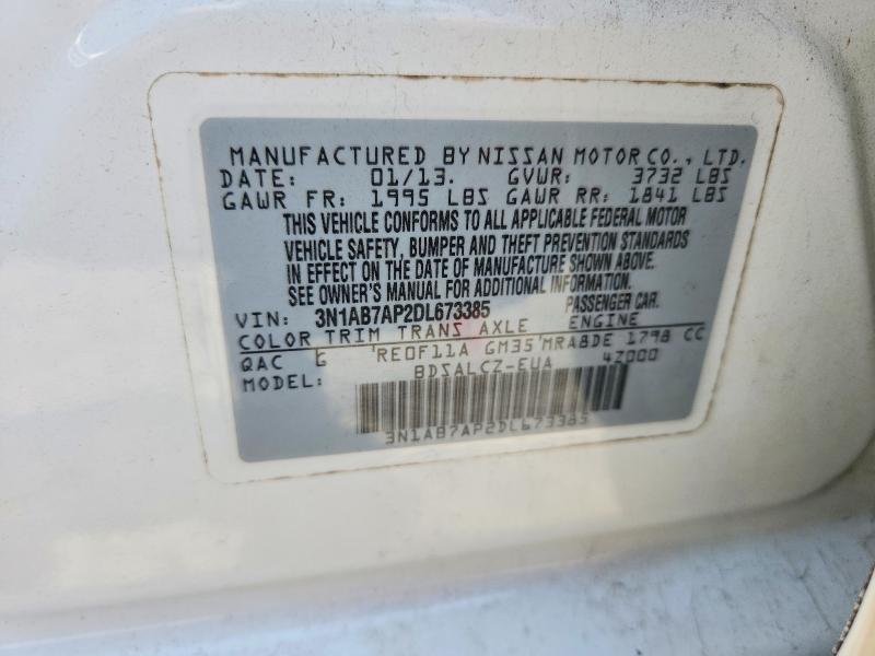 Aukcja sprzedaży 2013 Nissan Sentra, vin: 3N1AB7AP2DL673385, numer aukcji: 65399556