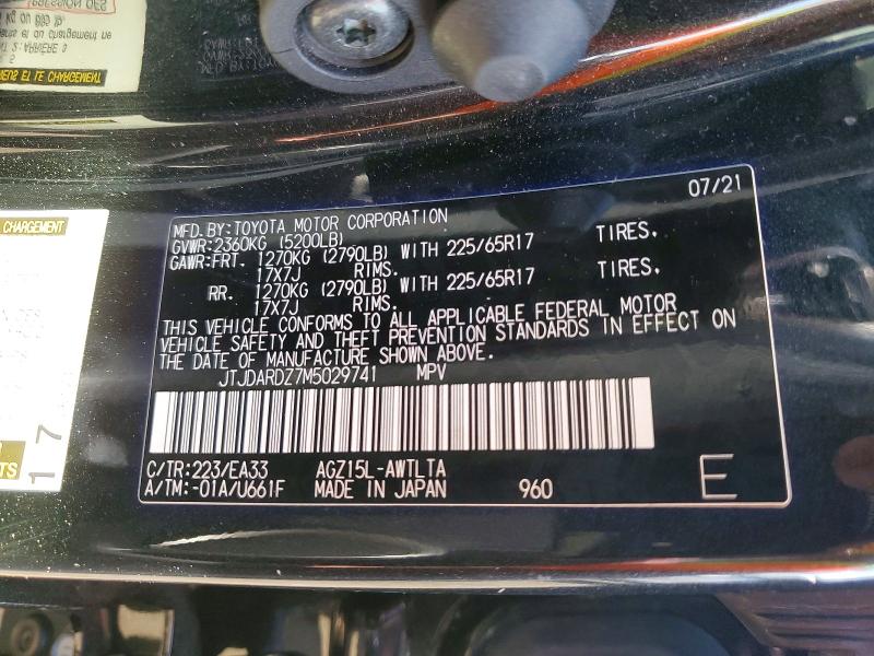 Aukcja sprzedaży 2021 Lexus Nx 300, vin: JTJDARDZ7M5029741, numer aukcji: 66704276