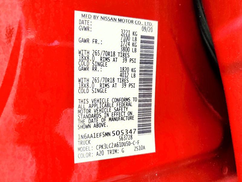 Продажа на аукционе авто 2021 Nissan Titan, vin: 1N6AA1EF5MN505347, номер лота: 64093536