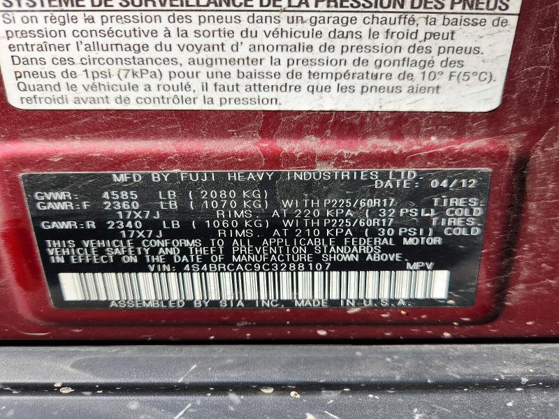 Продаж на аукціоні авто 2012 Subaru Outback, vin: 4S4BRCAC9C3288107, номер лоту: 63674566