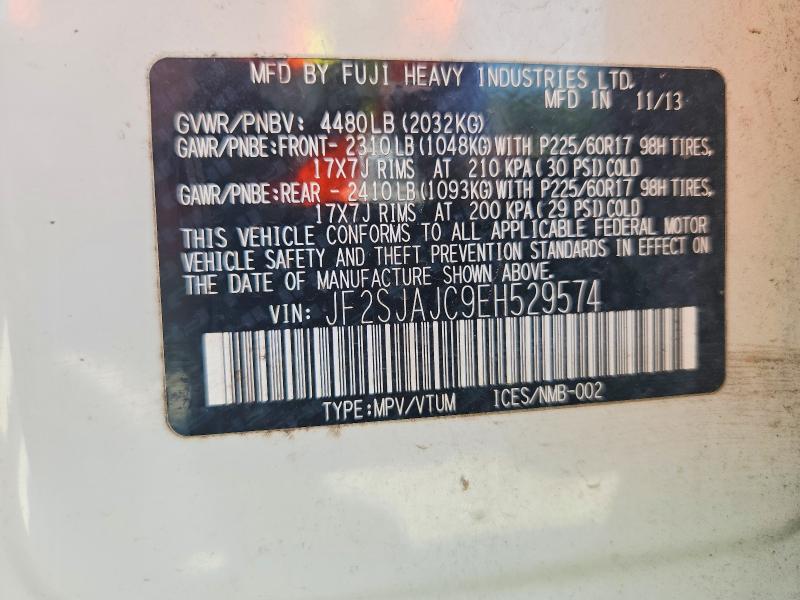 Aukcja sprzedaży 2014 Subaru Forester, vin: JF2SJAJC9EH529574, numer aukcji: 63704046
