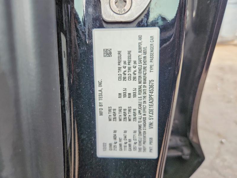Продаж на аукціоні авто 2023 Tesla Model 3, vin: 5YJ3E1EA3PF453675, номер лоту: 66245176
