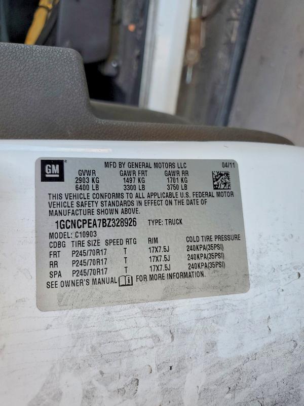 Auction sale of the 2011 Chevrolet Silverado, vin: 1GCNCPEA7BZ328926, lot number: 65391436