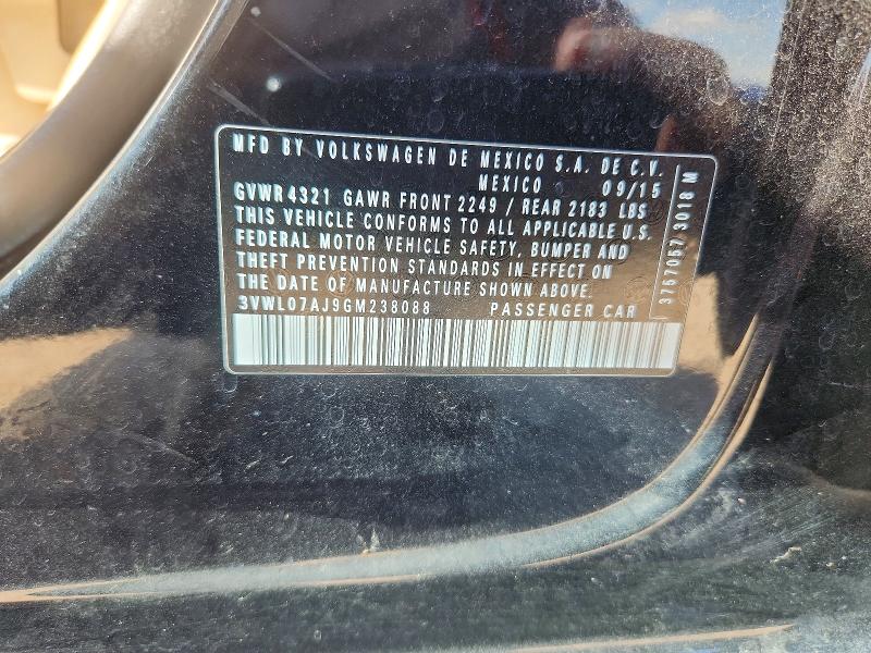 65175446 :رقم المزاد ، 3VWL07AJ9GM238088 vin ، 2016 Volkswagen Jetta مزاد بيع