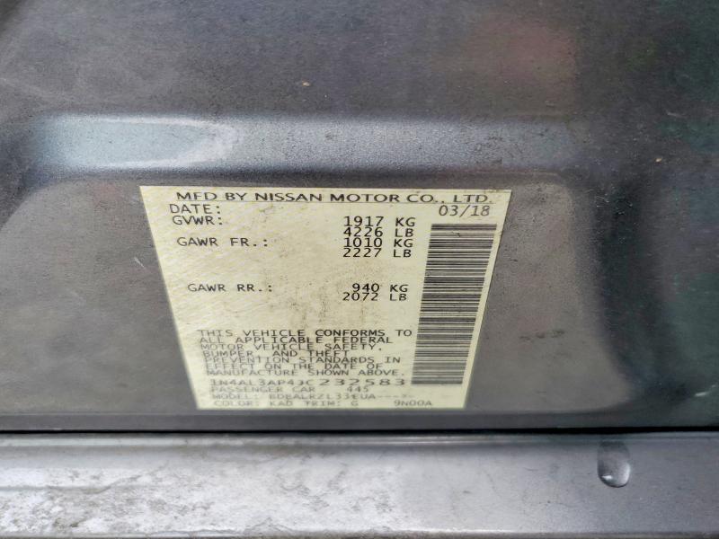 Продаж на аукціоні авто 2018 Nissan Altima, vin: 1N4AL3AP4JC232583, номер лоту: 65694576