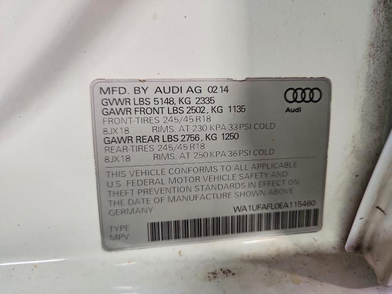 Aukcja sprzedaży 2014 Audi A4 Allroad, vin: WA1UFAFL0EA115460, numer aukcji: 64466836