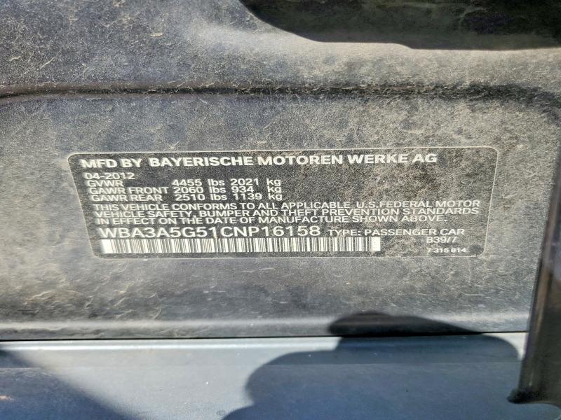 Auction sale of the 2012 Bmw 328, vin: WBA3A5G51CNP16158, lot number: 66591216