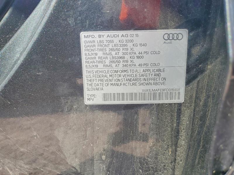 65307246 :رقم المزاد ، WA1LMAFE9FD015408 vin ، 2015 Audi Q7 مزاد بيع
