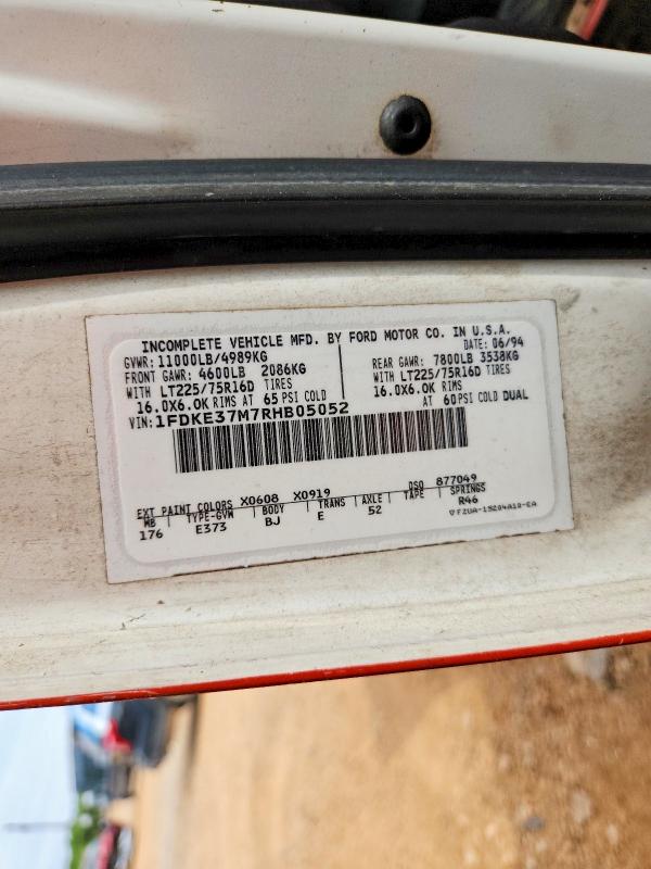 Продаж на аукціоні авто 1994 Ford Econoline, vin: 1FDKE37M7RHB05052, номер лоту: 64533996