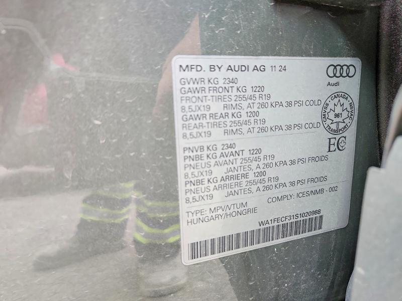 Продаж на аукціоні авто 2025 Audi Q3, vin: WA1FECF31S1020988, номер лоту: 64080936