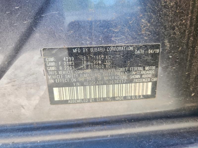 Aukcja sprzedaży 2019 Subaru Impreza, vin: 4S3GKAB67K3616117, numer aukcji: 65464996