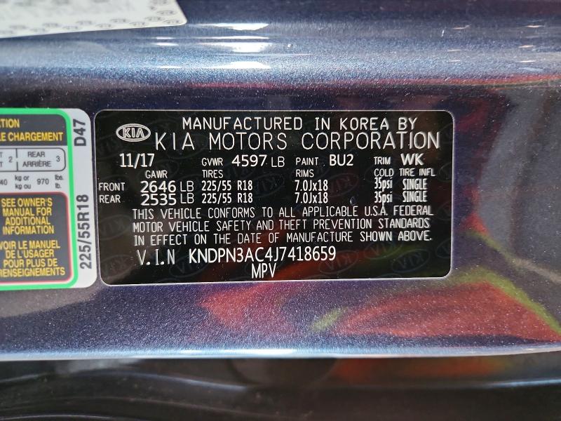 Auction sale of the 2018 Kia Sportage, vin: KNDPN3AC4J7418659, lot number: 64604096