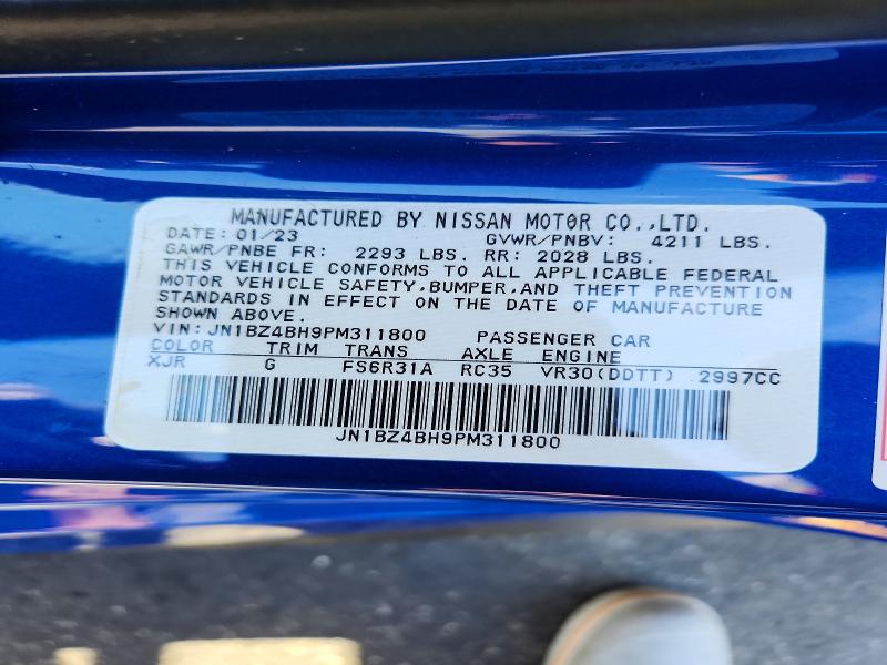 Продажа на аукционе авто 2023 Nissan Z, vin: JN1BZ4BH9PM311800, номер лота: 65952176
