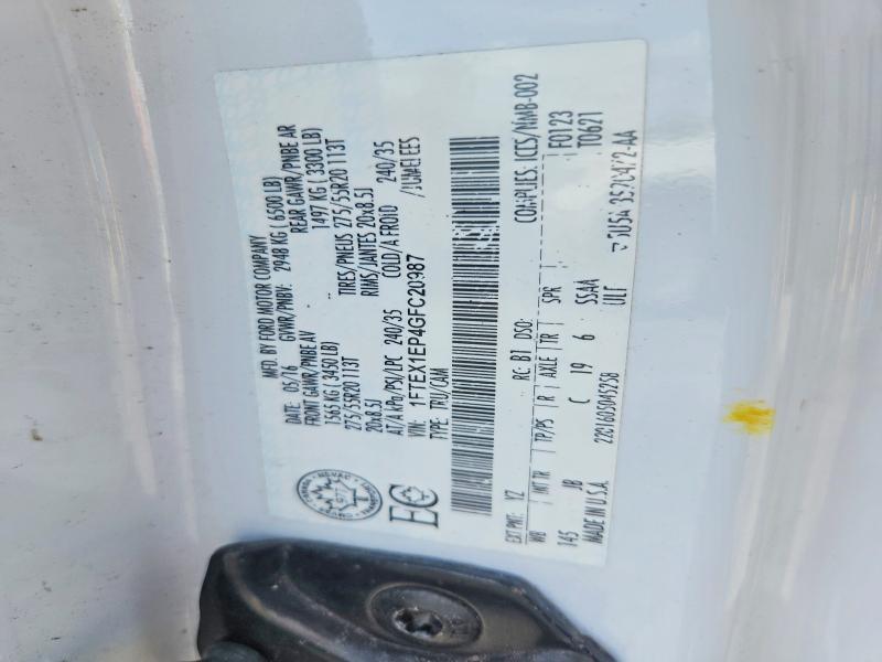 Продажа на аукционе авто 2016 Ford F150, vin: 1FTEX1EP4GFC20987, номер лота: 65529356