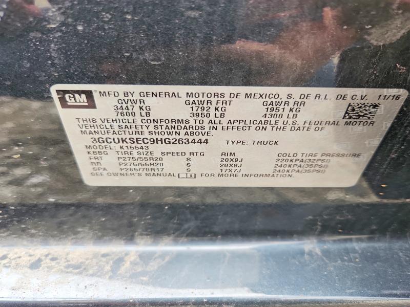 Aukcja sprzedaży 2017 Chevrolet Silverado, vin: 3GCUKSEC9HG263444, numer aukcji: 66516516