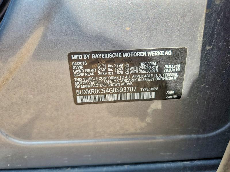 2016 Bmw X5 მანქანა იყიდება აუქციონზე, vin: 5UXKR0C54G0S93707, აუქციონის ნომერი: 66617036