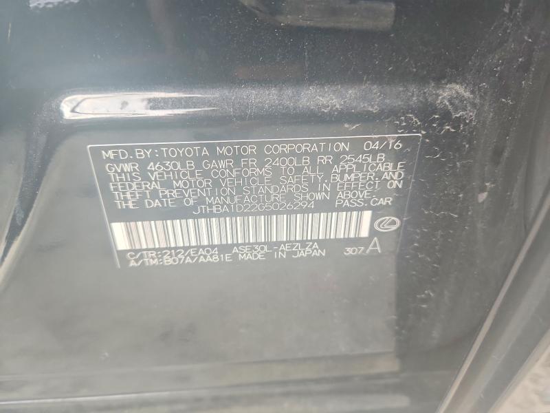 64470866 :رقم المزاد ، JTHBA1D22G5026294 vin ، 2016 Lexus Is مزاد بيع