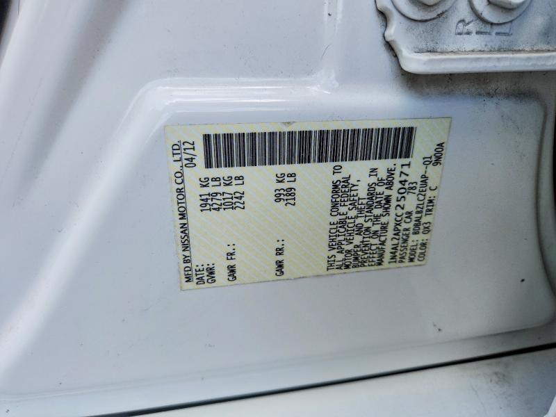 Aukcja sprzedaży 2012 Nissan Altima, vin: 1N4AL2APXCC250471, numer aukcji: 65682646