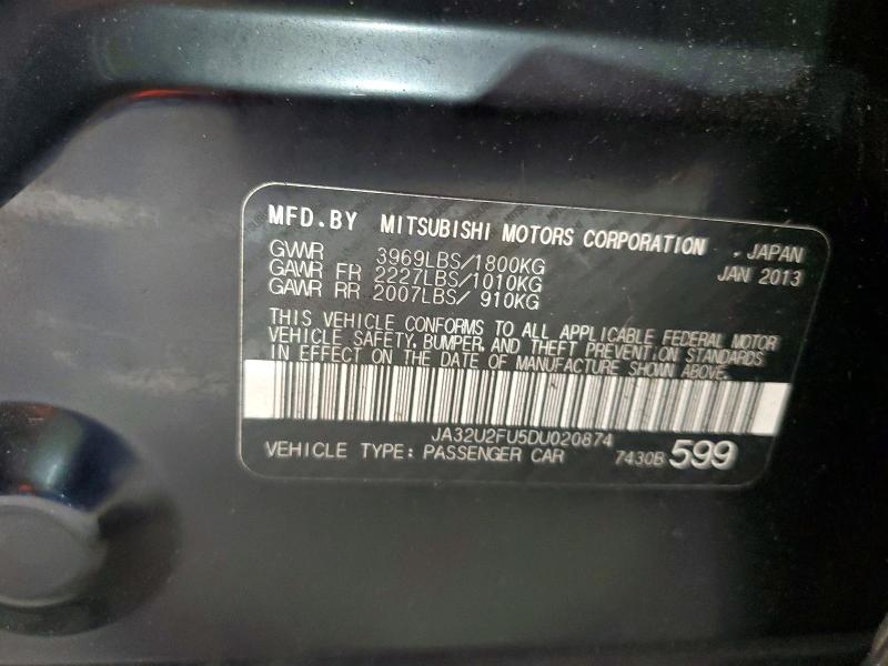 Продаж на аукціоні авто 2013 Mitsubishi Lancer, vin: JA32U2FU5DU020874, номер лоту: 64962636