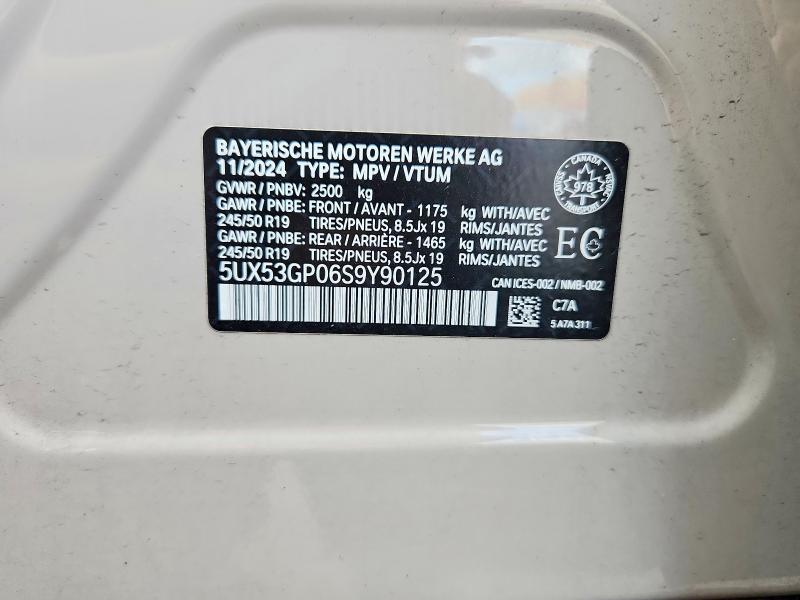 Продаж на аукціоні авто 2025 Bmw X3, vin: 5UX53GP06S9Y90125, номер лоту: 64475176