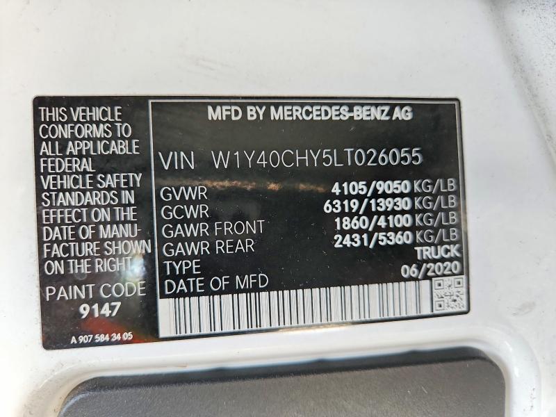 Продаж на аукціоні авто 2020 Mercedes-benz Sprinter, vin: W1Y40CHY5LT026055, номер лоту: 64422196