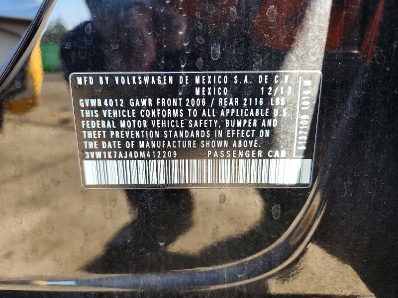 Продажа на аукционе авто 2013 Volkswagen Jetta, vin: 3VW1K7AJ4DM412209, номер лота: 63880176