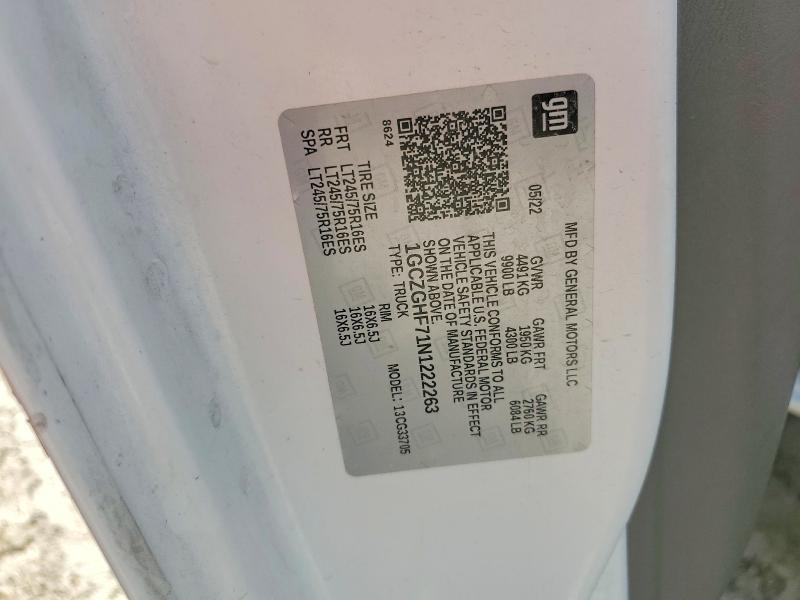 Aukcja sprzedaży 2022 Chevrolet Express G3500, vin: 1GCZGHF71N1222263, numer aukcji: 64857356