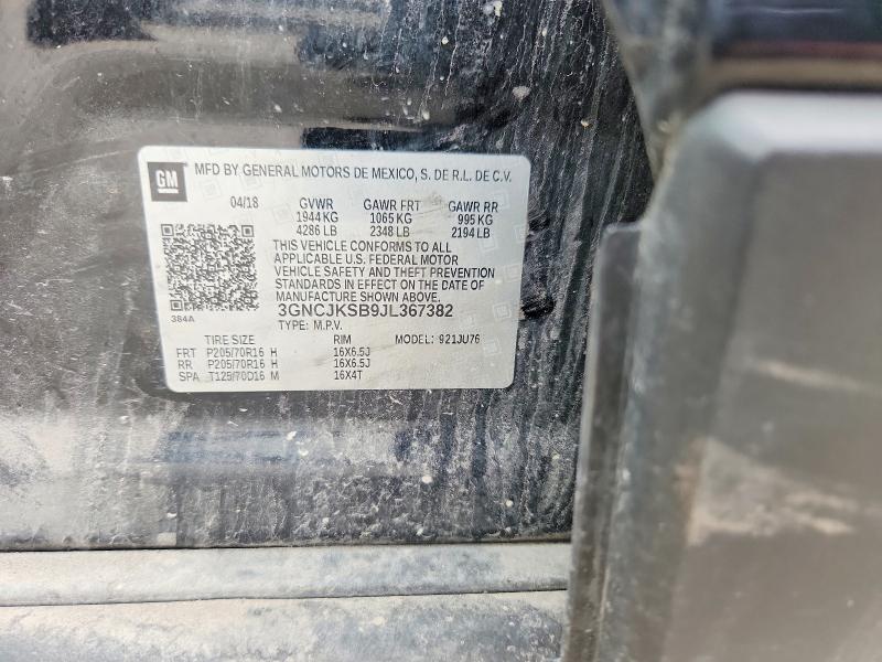 63529776 :رقم المزاد ، 3GNCJKSB9JL367382 vin ، 2018 Chevrolet Trax مزاد بيع