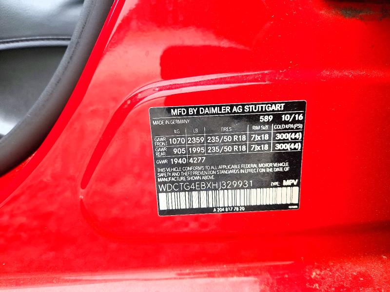Продаж на аукціоні авто 2017 Mercedes-benz Gla, vin: WDCTG4EBXHJ329931, номер лоту: 63665146
