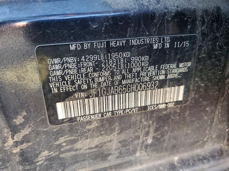 65271576 :رقم المزاد ، JF1GJAB65GH006932 vin ، 2016 Subaru Impreza مزاد بيع